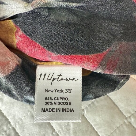 11 Uptown Floral Smocked Waist Skirt Cupra Blend Made In India - Picture 2 of 9